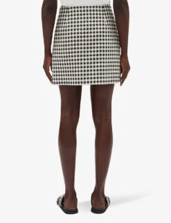 CLAUDIE PIERLOT Seine Gingham Check Woven Mini Skirt -VogueVibe Store R04104817 DIVERS ALT03