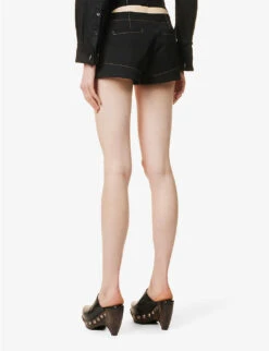 Jacquemus Le Short High-rise Wool Shorts -VogueVibe Store R04107849 BLACK ALT03