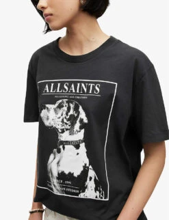 AllSaints Storm Graphic-print Organic-cotton T-shirt 11 AllSaints Storm Graphic-print Organic-cotton T-shirt -VogueVibe Store R04108388 BLACK ALT04