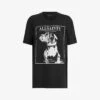 AllSaints Storm Graphic-print Organic-cotton T-shirt -VogueVibe Store R04108388 BLACK M
