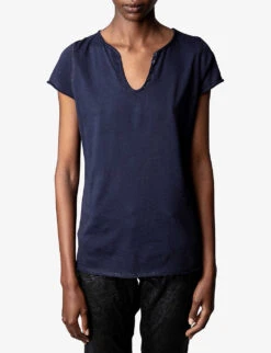 Zadig & Voltaire Graphic-print Cotton-jersey T-shirt 9 Zadig & Voltaire Graphic-print Cotton-jersey T-shirt -VogueVibe Store R04109049 ENCRE ALT02