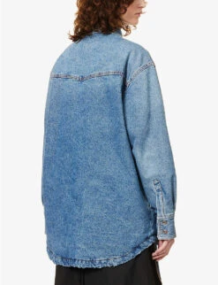 Liam Contrast-stitch Relaxed-fit Denim Jacket -VogueVibe Store R04109107 BLUE ALT03