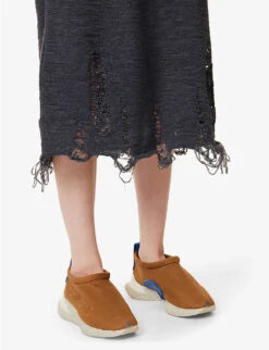 Distressed High-waist Knitted Skirt 11 Distressed High-waist Knitted Skirt -VogueVibe Store R04109263 BLACK ALT04