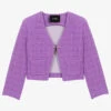 Maje Logo-embellished Cotton Jacket 2 Maje Logo-embellished Cotton Jacket -VogueVibe Store R04110110 VIOLETS M