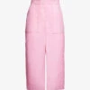 Marni Brand-embroidered High-rise Woven Midi Skirt -VogueVibe Store R04110555 LIGHTPINK M