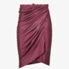 Vered Draped Slim-fit Stretch-jersey Midi Skirt -VogueVibe Store R04111579 MAGENTA M