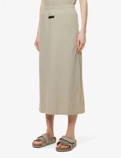 ESSENTIALS Brand-tab Cotton Midi Skirt -VogueVibe Store R04111611 SEAL ALT02