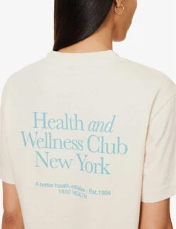 Health And Wellness Club Logo-print Cotton-jersey T-shirt 12 Health And Wellness Club Logo-print Cotton-jersey T-shirt -VogueVibe Store R04115916 CREAMPARADISE ALT04