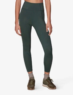 Whistles High-rise 7/8 Stretch-recycled Nylon Leggings -VogueVibe Store R04119049 KHAKIOLIVE ALT02