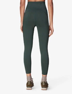 Whistles High-rise 7/8 Stretch-recycled Nylon Leggings -VogueVibe Store R04119049 KHAKIOLIVE ALT03