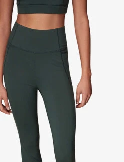 Whistles High-rise 7/8 Stretch-recycled Nylon Leggings -VogueVibe Store R04119049 KHAKIOLIVE ALT04