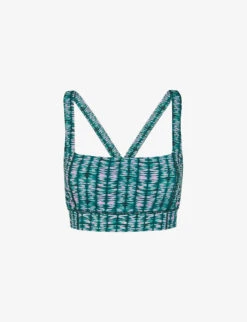 Whistles Abstract-print Square-neck Stretch-recycled Nylon Sports Bra