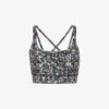 Whistles Speckled-print Cross-back Stretch-recycled Nylon Sports Bra -VogueVibe Store R04119053 BLUE M