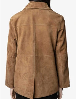 Zadig & Voltaire Lala Fringed Suede-leather Jacket -VogueVibe Store R04121830 ECORCE ALT03