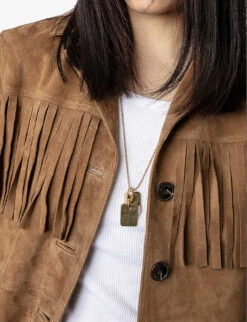 Zadig & Voltaire Lala Fringed Suede-leather Jacket -VogueVibe Store R04121830 ECORCE ALT04