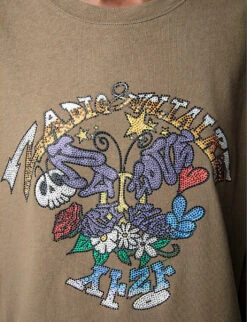 Zadig & Voltaire Suzy Crystal-embellished Cotton-jersey T-shirt -VogueVibe Store R04121843 PICKLE ALT04