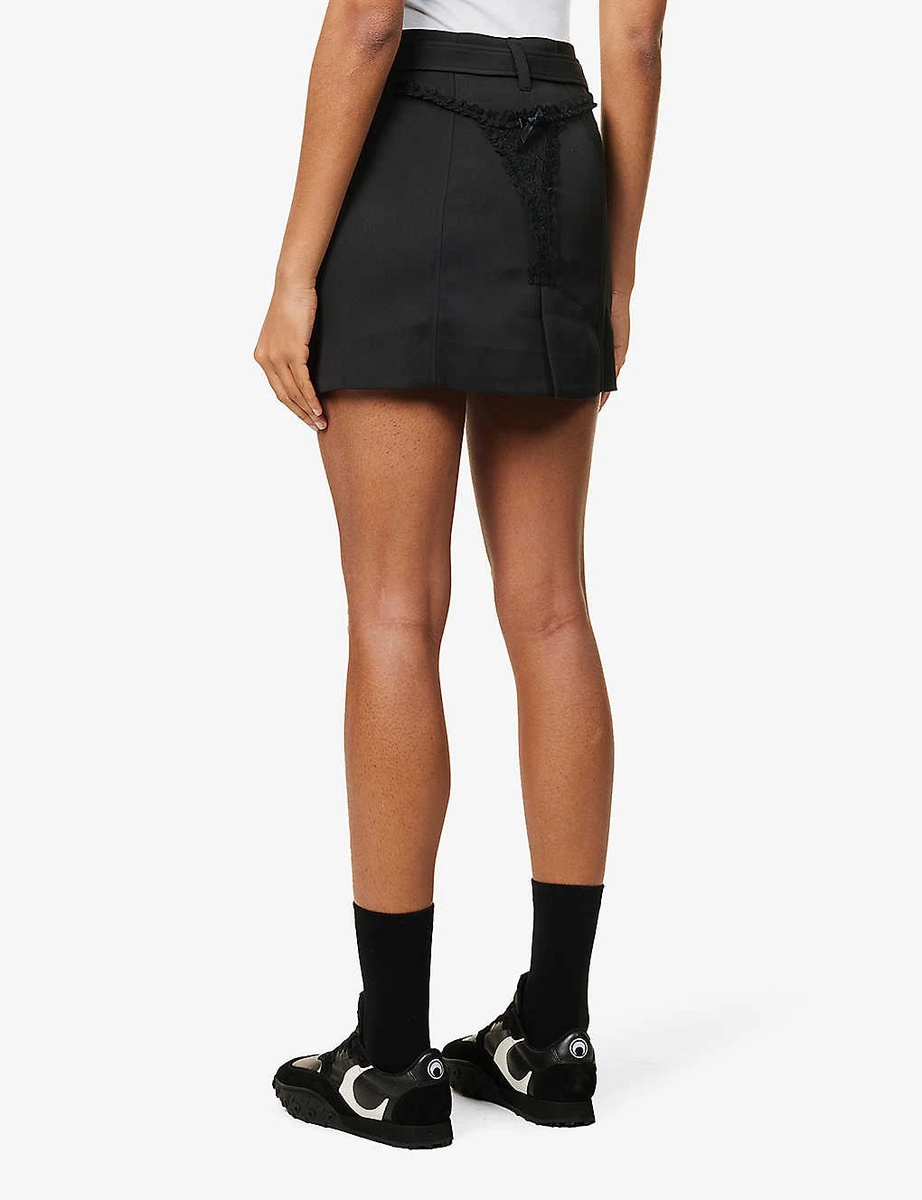 Thong-appliqué Mid-rise Woven Mini Skirt 6 Thong-appliqué Mid-rise Woven Mini Skirt - Image 4