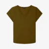 Soeur Dominique V-neck Cotton T-shirt -VogueVibe Store R04125720 GREEN M