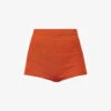 Rosemary High-rise Knitted Shorts -VogueVibe Store R04126884 GOLDFLAME M