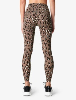 Sweaty Betty Power 7/8 Workout High-rise Stretch-jersey Leggings -VogueVibe Store R04127174 BROWNCHEETAHPRINT ALT03