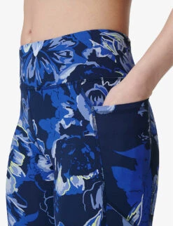 Sweaty Betty Zero Gravity Running Stretch-jersey Leggings -VogueVibe Store R04127186 BLUEFLORALPRINT ALT04