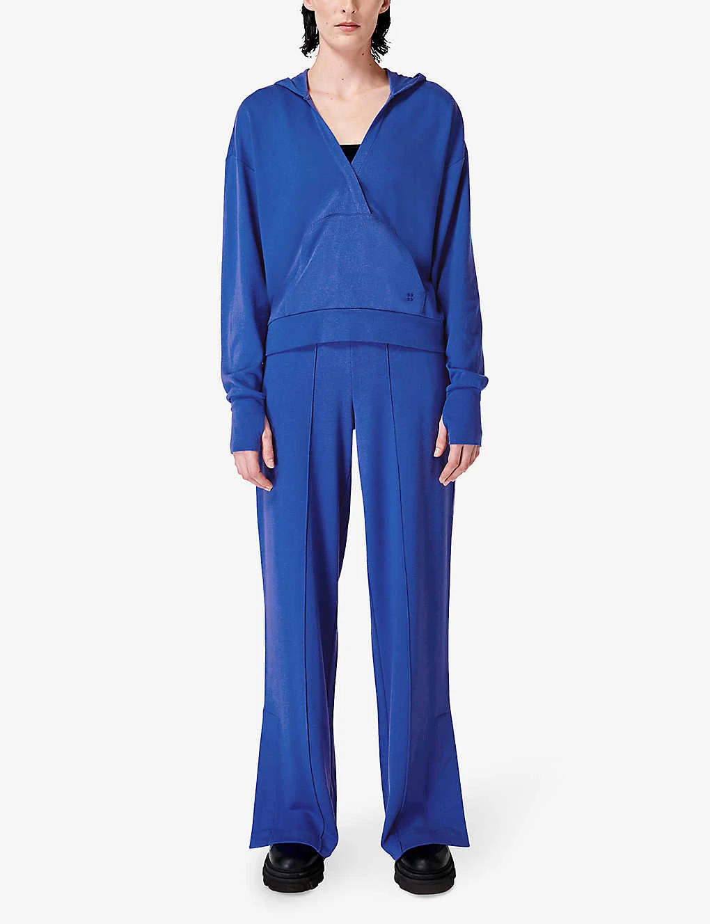 Sweaty Betty After Class V-neck Organic Cotton-blend Hoody 4 Sweaty Betty After Class V-neck Organic Cotton-blend Hoody - Image 2