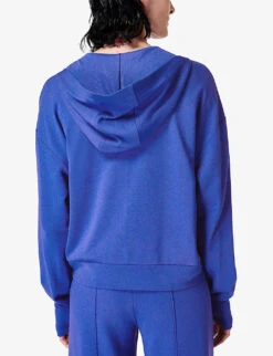 Sweaty Betty After Class V-neck Organic Cotton-blend Hoody 10 Sweaty Betty After Class V-neck Organic Cotton-blend Hoody -VogueVibe Store R04127239 HOURBLUE ALT03