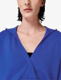 Sweaty Betty After Class V-neck Organic Cotton-blend Hoody 11 Sweaty Betty After Class V-neck Organic Cotton-blend Hoody -VogueVibe Store R04127239 HOURBLUE ALT04