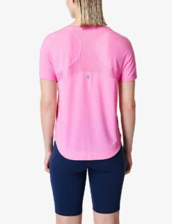 Sweaty Betty Breathe Easy Short-sleeve Stretch Recycled-polyester Top -VogueVibe Store R04127240 SPARKLINGPINK ALT03