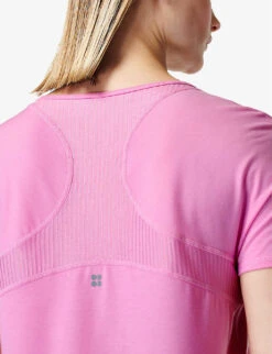 Sweaty Betty Breathe Easy Short-sleeve Stretch Recycled-polyester Top -VogueVibe Store R04127240 SPARKLINGPINK ALT04