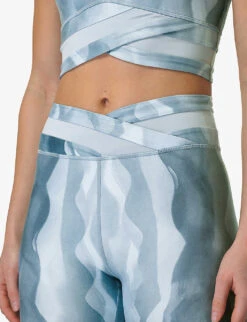 Sweaty Betty All Day Graphic-print Wrap-waist Stretch-woven Leggings -VogueVibe Store R04127300 BLUEVINTAGEPRINT ALT04