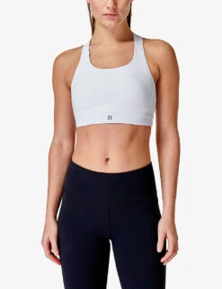 Sweaty Betty Power Medium-impact Stretch-woven Sports Bra -VogueVibe Store R04127382 WHITE ALT02