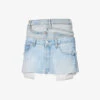 Abstract-panels Distressed Upcycled Denim Mini Skirt -VogueVibe Store R04127905 MIDBLUE M