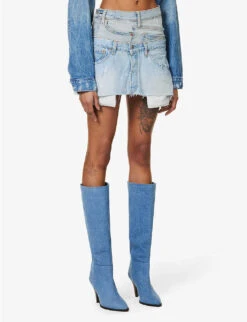 Distressed Brand-tab Denim Jacket 9 Distressed Brand-tab Denim Jacket -VogueVibe Store R04127906 MIDBLUE ALT02