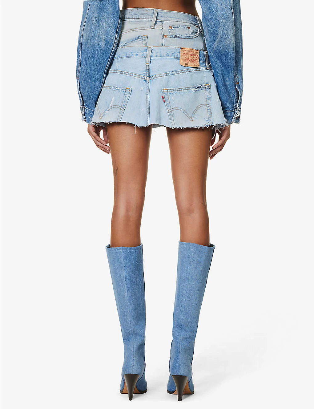 Distressed Brand-tab Denim Jacket 6 Distressed Brand-tab Denim Jacket - Image 4