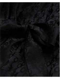 THE KOOPLES Jacquard-logo Sweetheart-neckline Woven Jumpsuit -VogueVibe Store R04127926 BLA01 ALT04