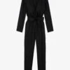 THE KOOPLES Jacquard-logo Sweetheart-neckline Woven Jumpsuit 2 THE KOOPLES Jacquard-logo Sweetheart-neckline Woven Jumpsuit -VogueVibe Store R04127926 BLA01 M