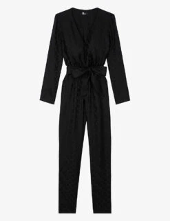 THE KOOPLES Jacquard-logo Sweetheart-neckline Woven Jumpsuit