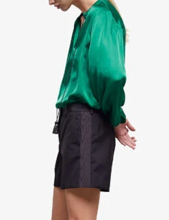 THE KOOPLES Slim-fit Pocket-detail Wool Shorts -VogueVibe Store R04127976 BLA01 ALT02