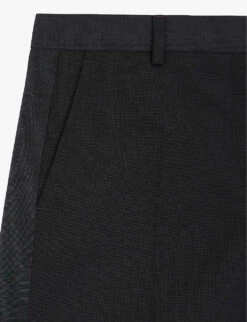 THE KOOPLES Slim-fit Pocket-detail Wool Shorts -VogueVibe Store R04127976 BLA01 ALT04