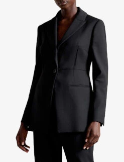 Ted Baker Fritta Single-breasted Stretch-woven Blazer -VogueVibe Store R04128525 BLACK ALT02