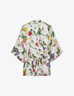 Ted Baker Paulaah Floral-print Tie-waist Woven Kimono