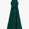 Ted Baker Meriahh Halter-neck Woven Jumpsuit -VogueVibe Store R04128535 DKGREEN M