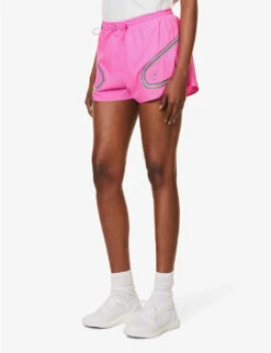 Adidas By Stella Mccartney Truepace Mid-rise Recycled-polyester Shorts 9 Adidas By Stella Mccartney Truepace Mid-rise Recycled-polyester Shorts -VogueVibe Store R04128939 SCREAMINGPINK ALT02