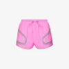 Adidas By Stella Mccartney Truepace Mid-rise Recycled-polyester Shorts 1 Adidas By Stella Mccartney Truepace Mid-rise Recycled-polyester Shorts -VogueVibe Store R04128939 SCREAMINGPINK M