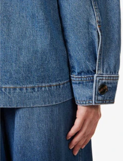 ME AND EM Relaxed-fit Denim Cargo Jacket -VogueVibe Store R04129146 WASHEDDOWNMIDBLUE ALT04