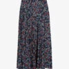 Ted Baker Israa Graphic-print Pleated Woven Midi Skirt -VogueVibe Store R04130073 DKNAVY M