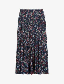 Ted Baker Israa Graphic-print Pleated Woven Midi Skirt