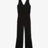 THE KOOPLES Diamond-lace V-neckline Sleeveless Woven Jumpsuit -VogueVibe Store R04131159 BLA01 M
