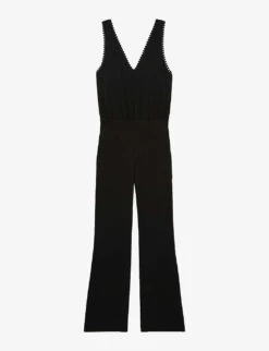 THE KOOPLES Diamond-lace V-neckline Sleeveless Woven Jumpsuit